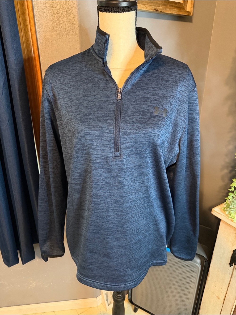 Under Armour Heather Navy Quarter-Zip Pullover